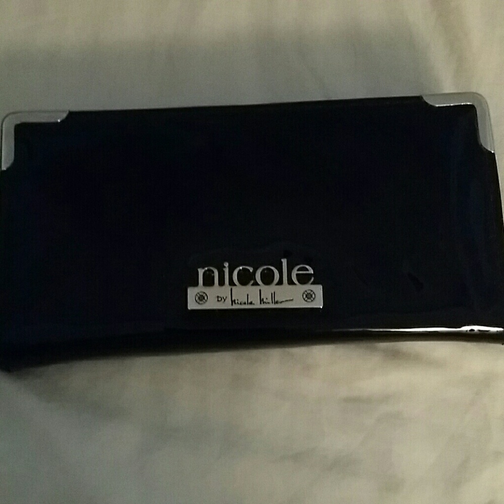 Nicole Miller Black Patent Leather Wallet